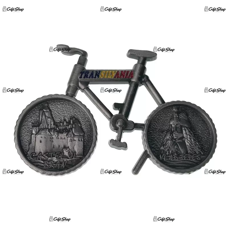 Magnet forma bicicleta din metal castelul bran